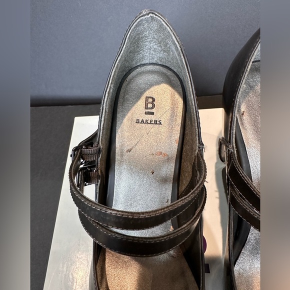 Bakers Cody Double Buckle Grey Wedge Mary Janes - Picture 9 of 12